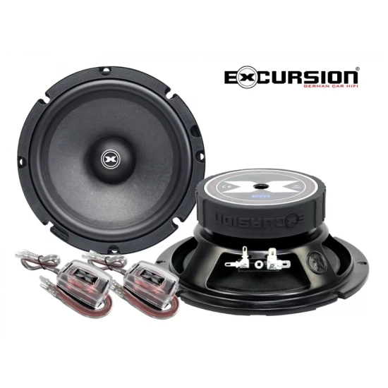 Excursion RX-6C 2-drożny zestaw głośnikowy SQ: 2 tweetery 26mm, 2 woofery 165mm, 4 zwrotnice pasywne (2xLP, 2xHP) - 2ohm, 120/300W, 92dB, 50-30000Hz,